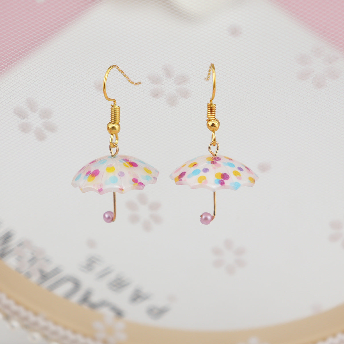 Wholesale Rainbow Umbrella Acrylic Earrings